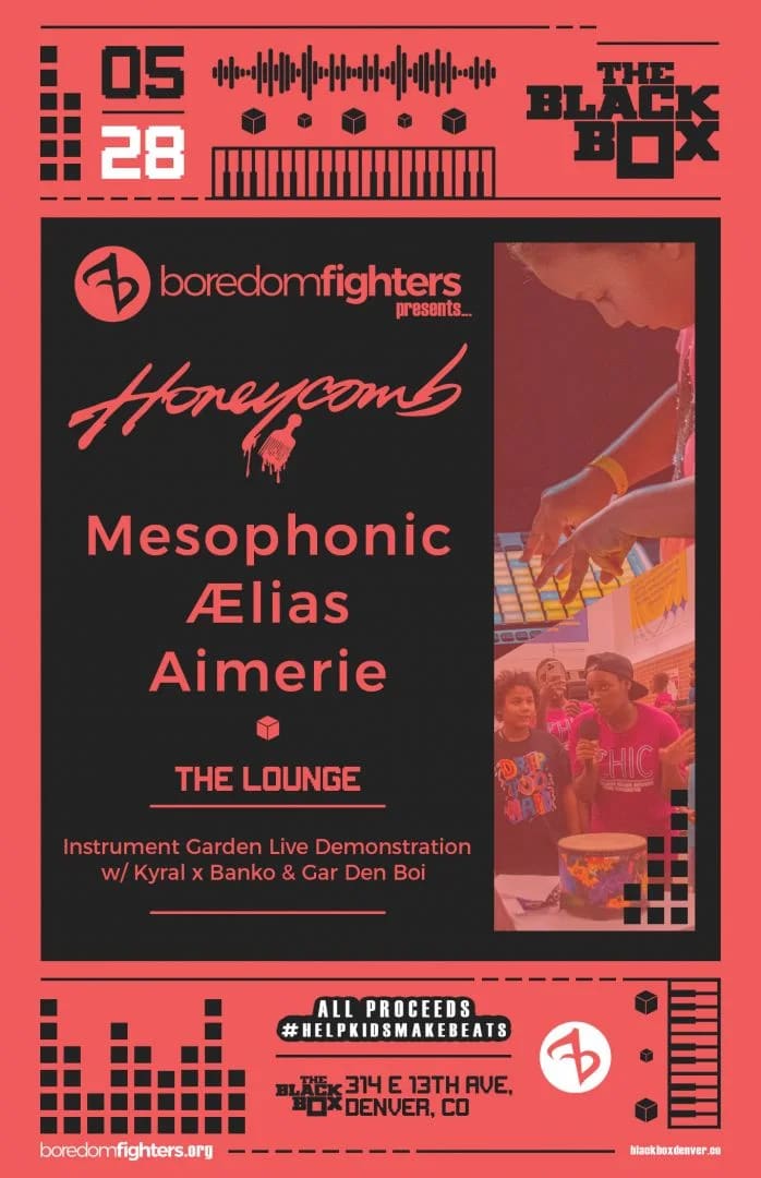 Boredomfighters Benefit ft. Honeycomb, Mesophonic, The Instrument Garden, Aelias, Aimerie, & more!