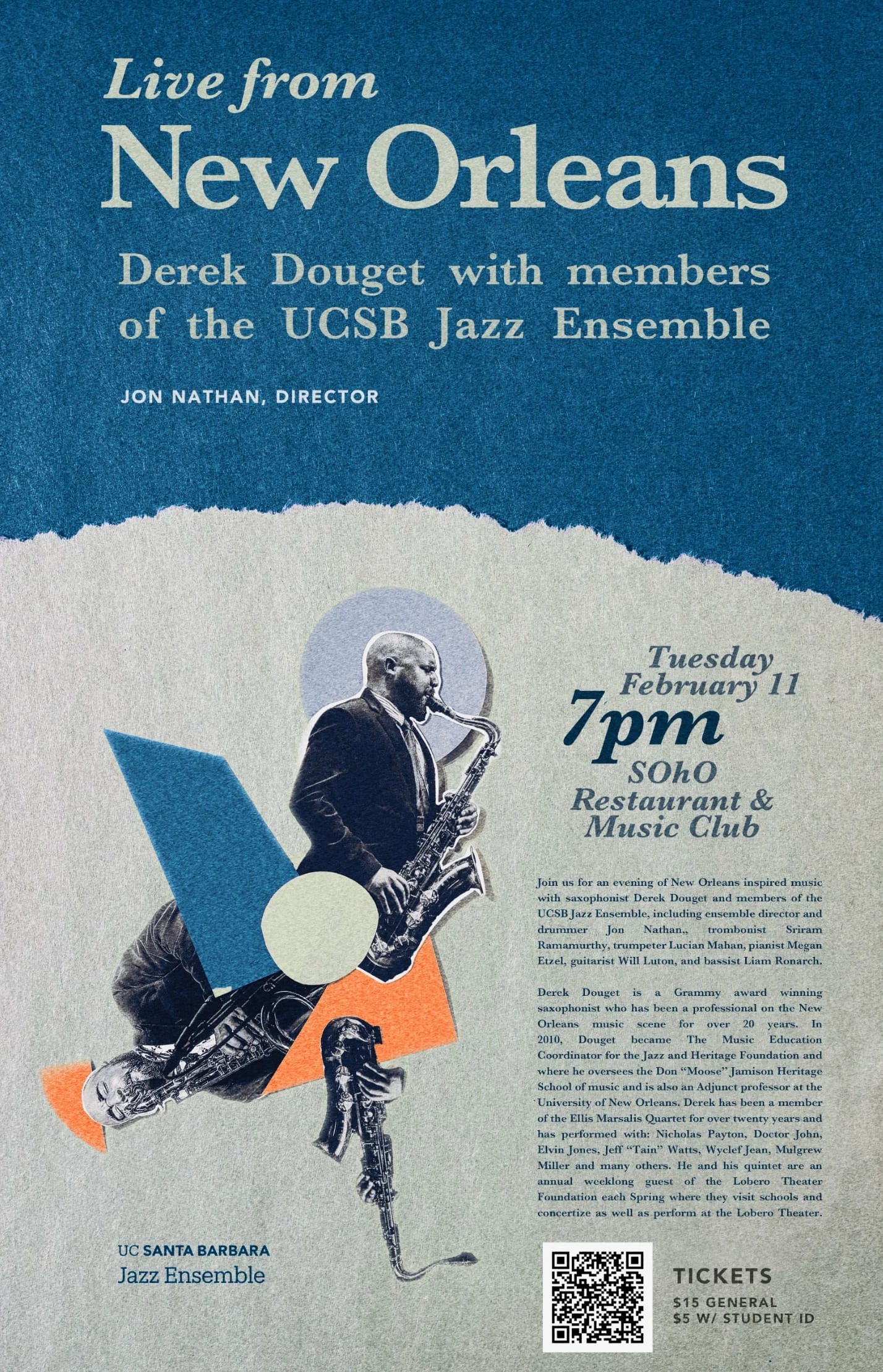 Live from New Orleans with Derek Douget and the UCSB Jazz Ensemble
