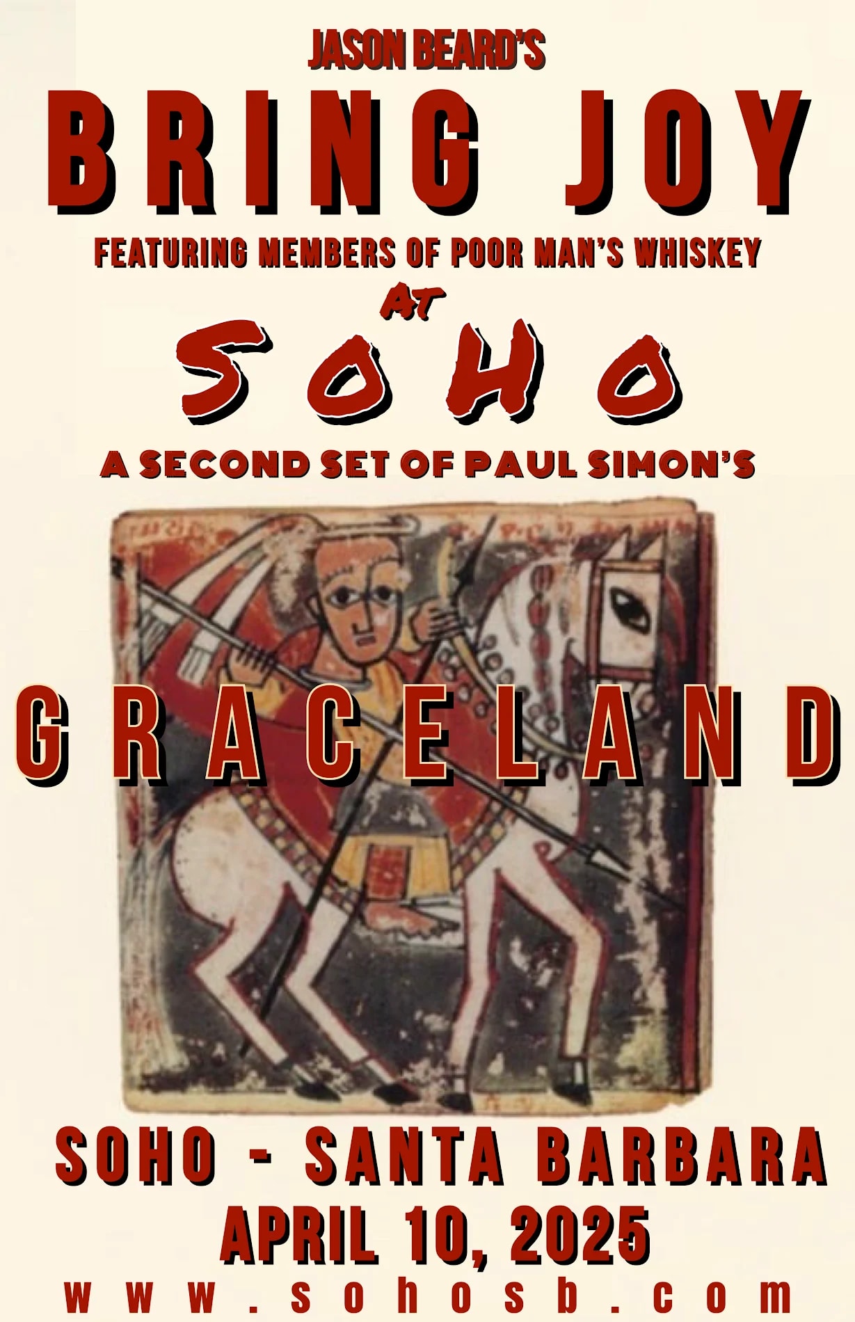 CANCELLED: Jason Beard's Bring Joy Performs Graceland