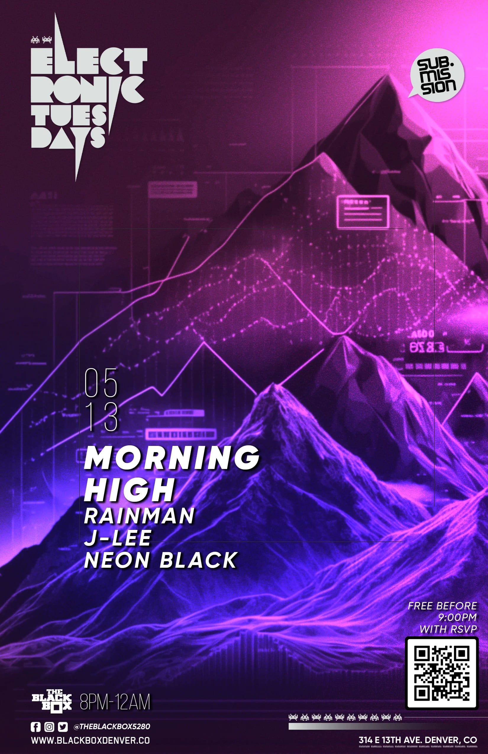 Sub.mission Electronic Tuesdays: Morning High. Weekly DJ Battle - RainMan, J-Lee, Neon Black