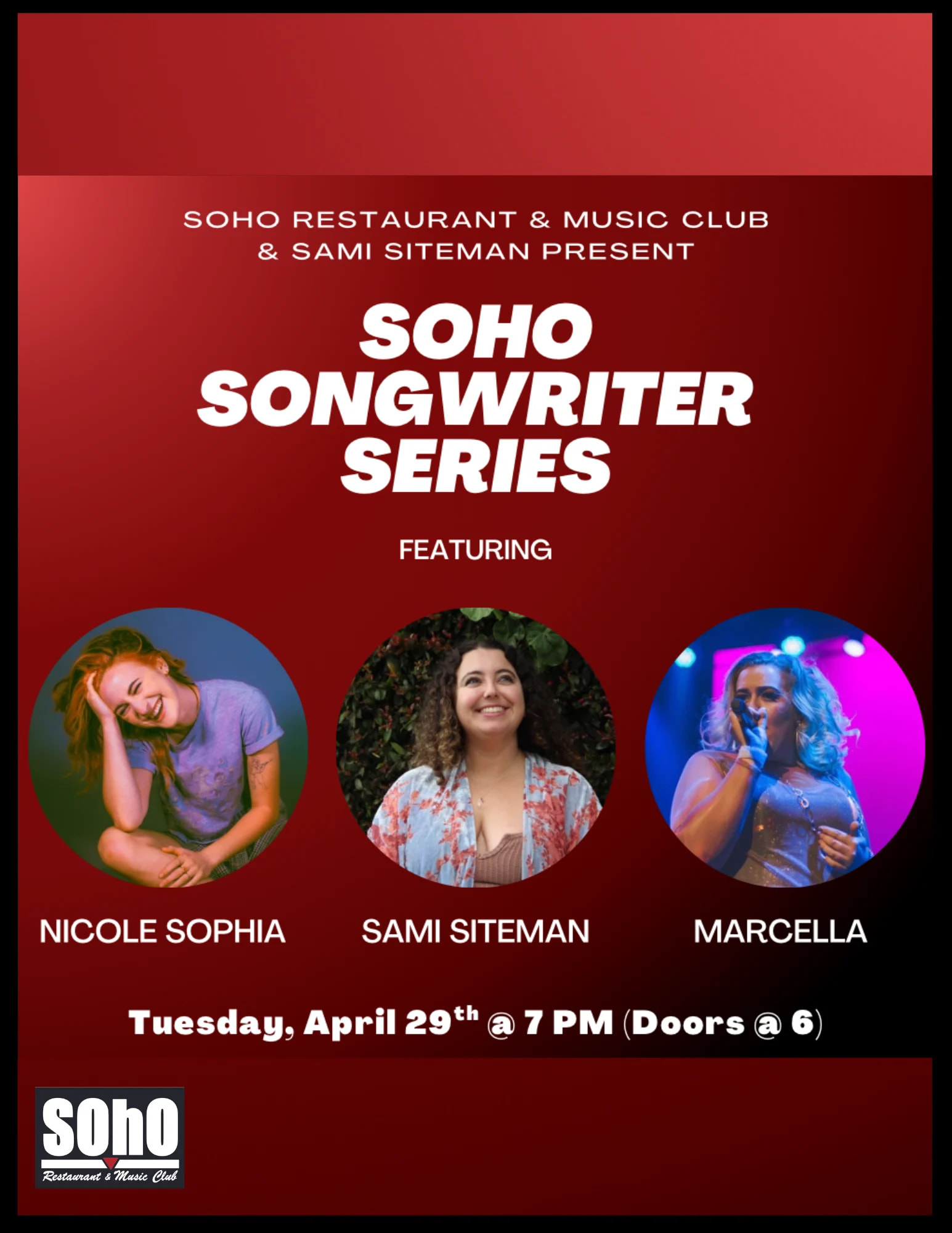 Sami Siteman Presents: SOhO Songwriter Series