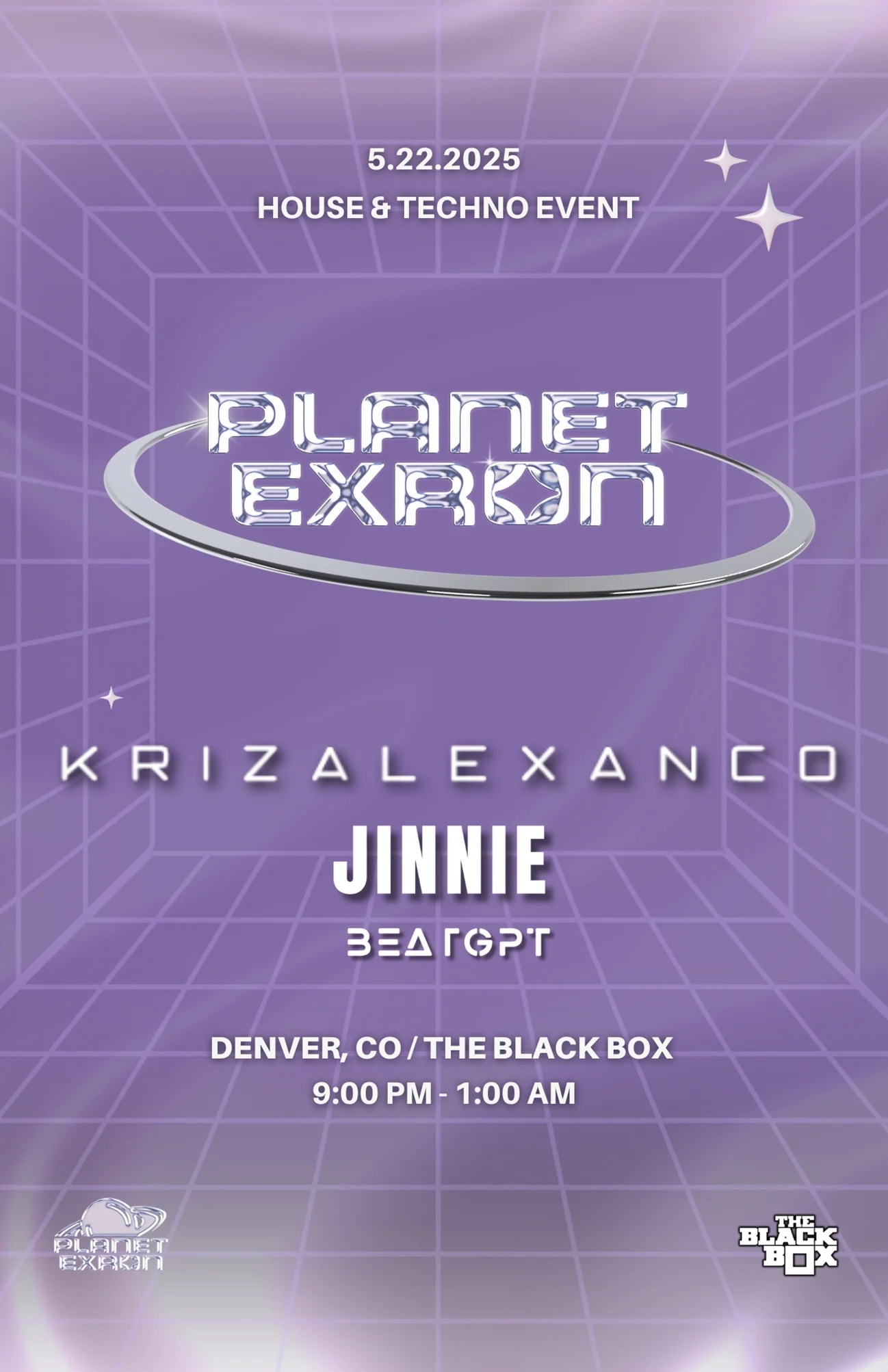 Planet Exron: Krizalexanco, Jinnie, BeatGPT (House & Techno Event)