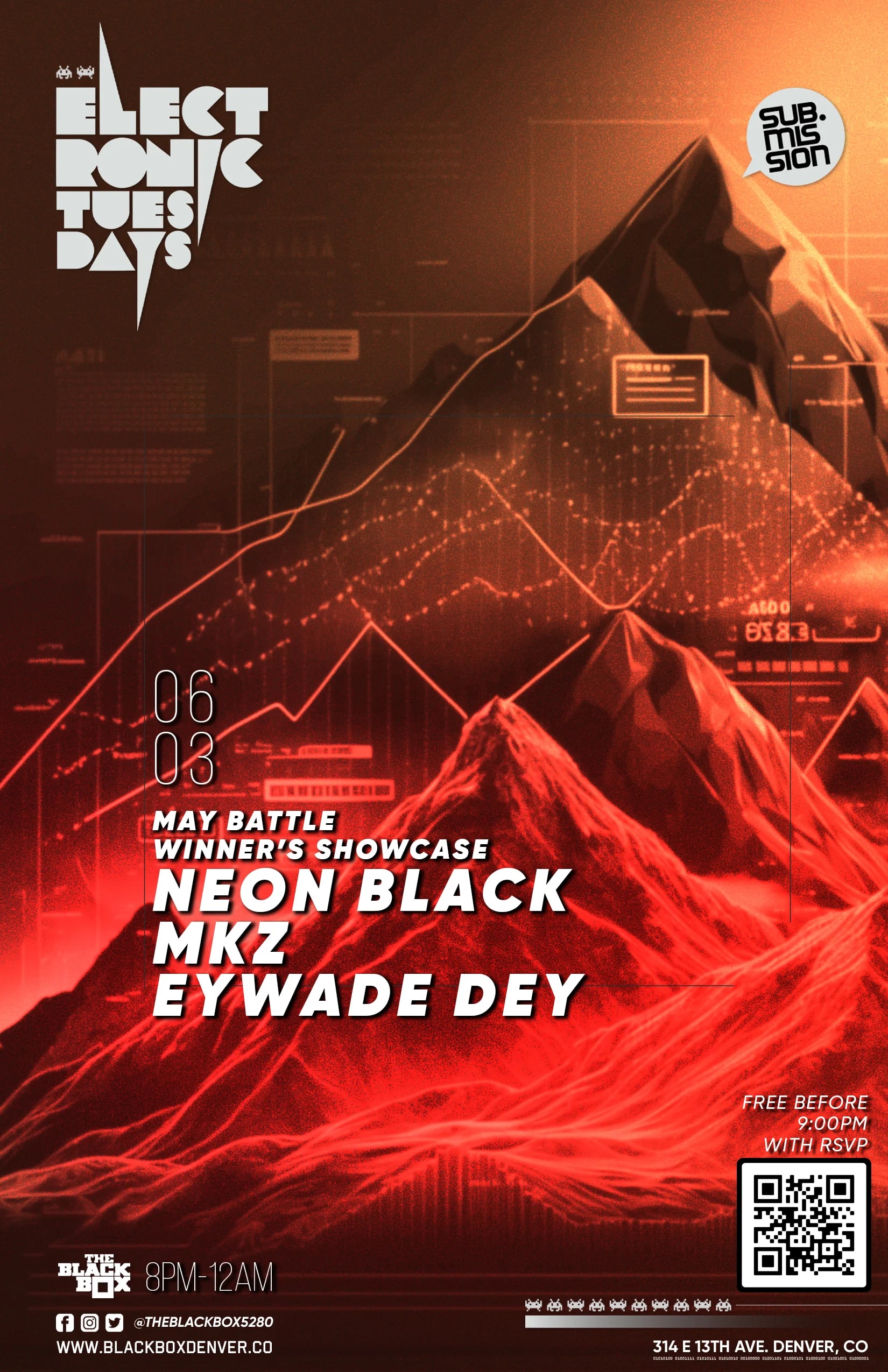 Sub.mission Electronic Tuesdays: May Battle Winner's Showcase - Neon Black, MKZ, Eywade Dey