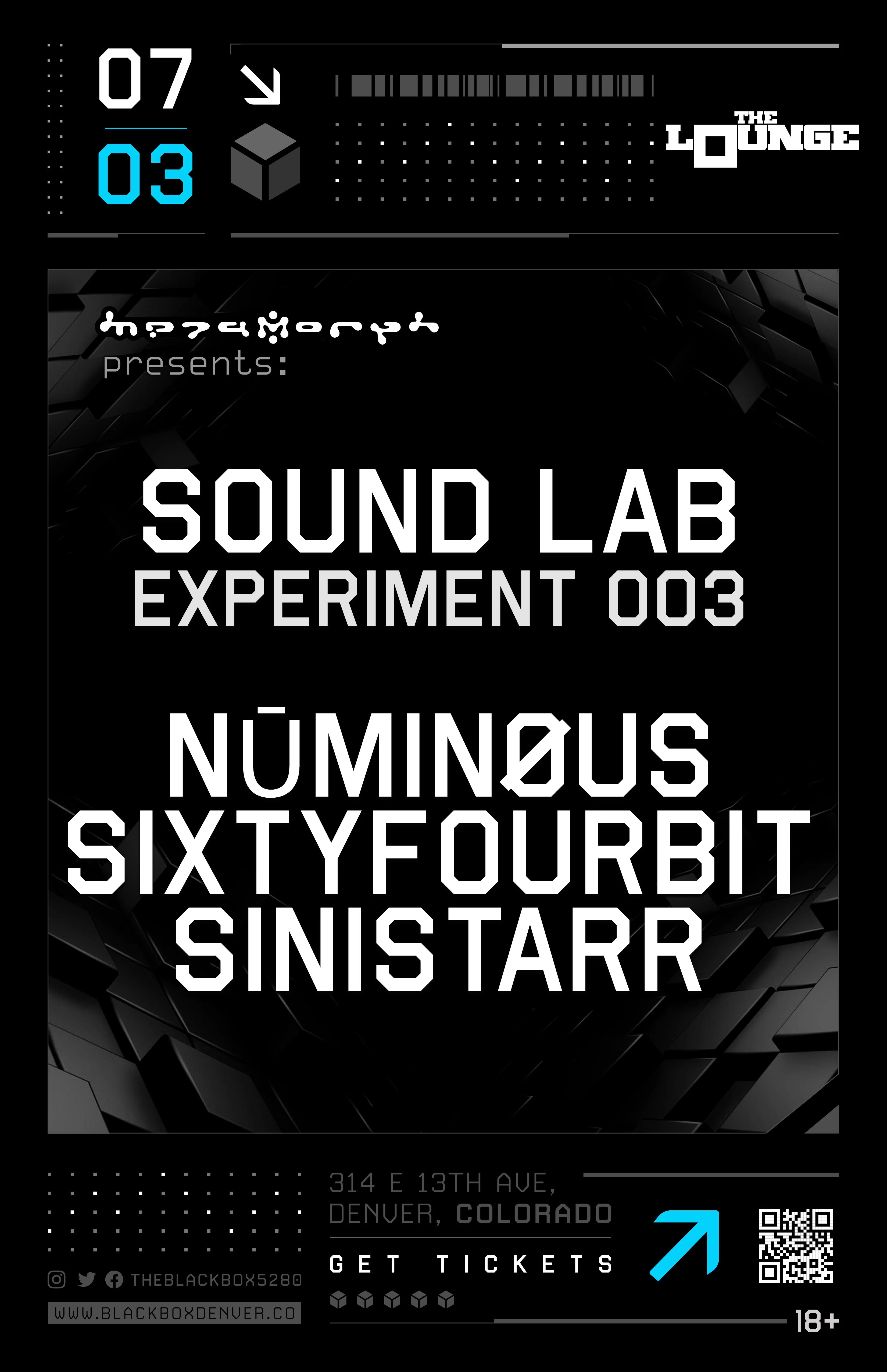 metaMorph: Sound Lab Experiment 003 - NŪMINØUS, SixtyFourBit, Sinistarr