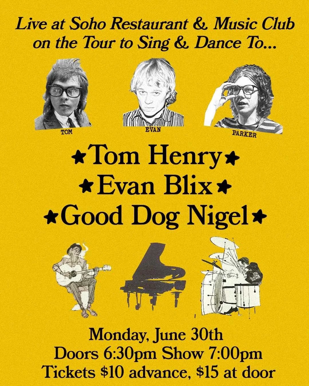 An Evening with Tom Henry, Evan Blix, and Good Dog Nigel