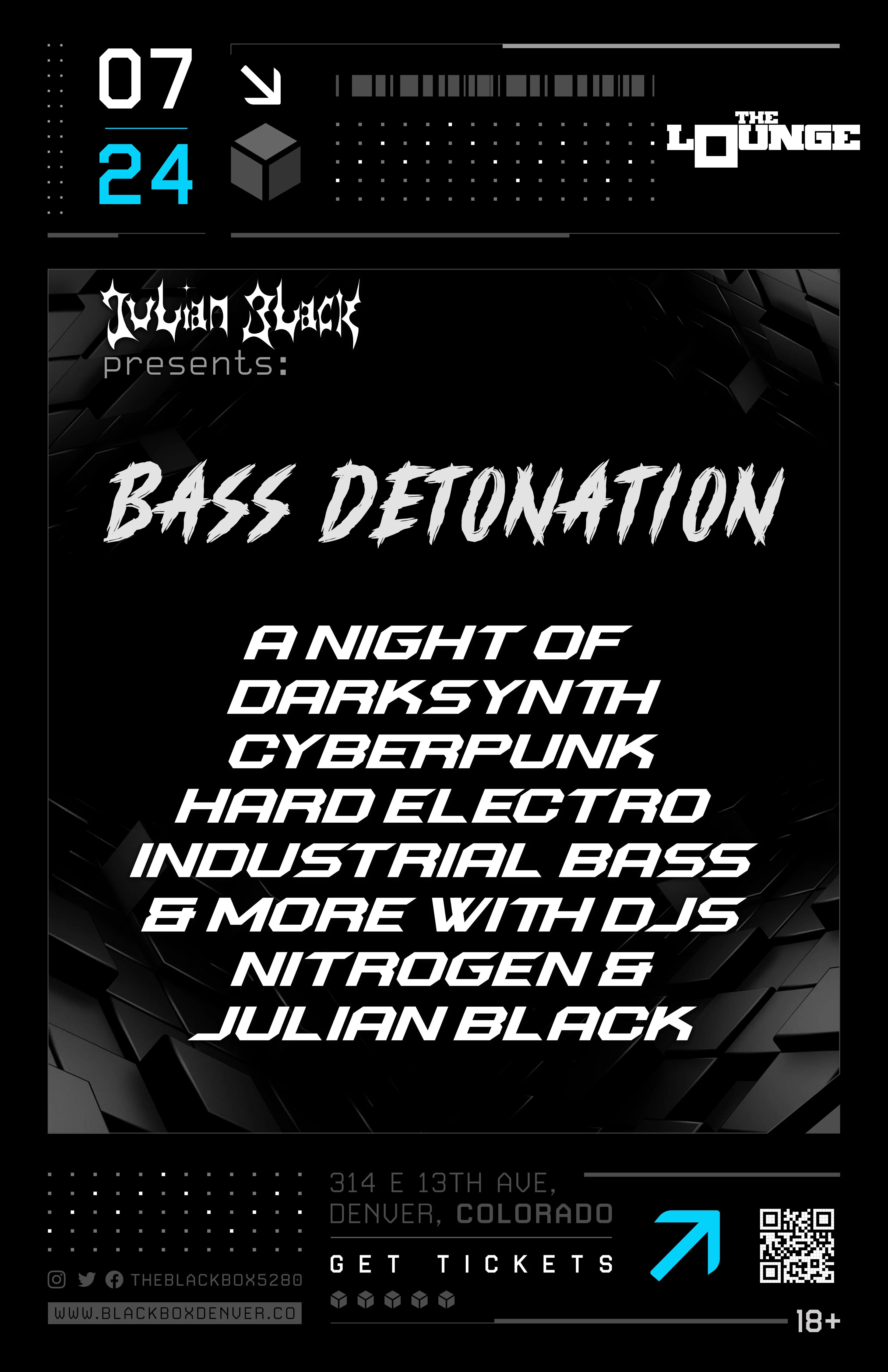 Bass Detonation: A Night of Darksynth, Cyberpunk, Hard Electro, Industrial Bass & More with DJs Nitrogen & Julian Black