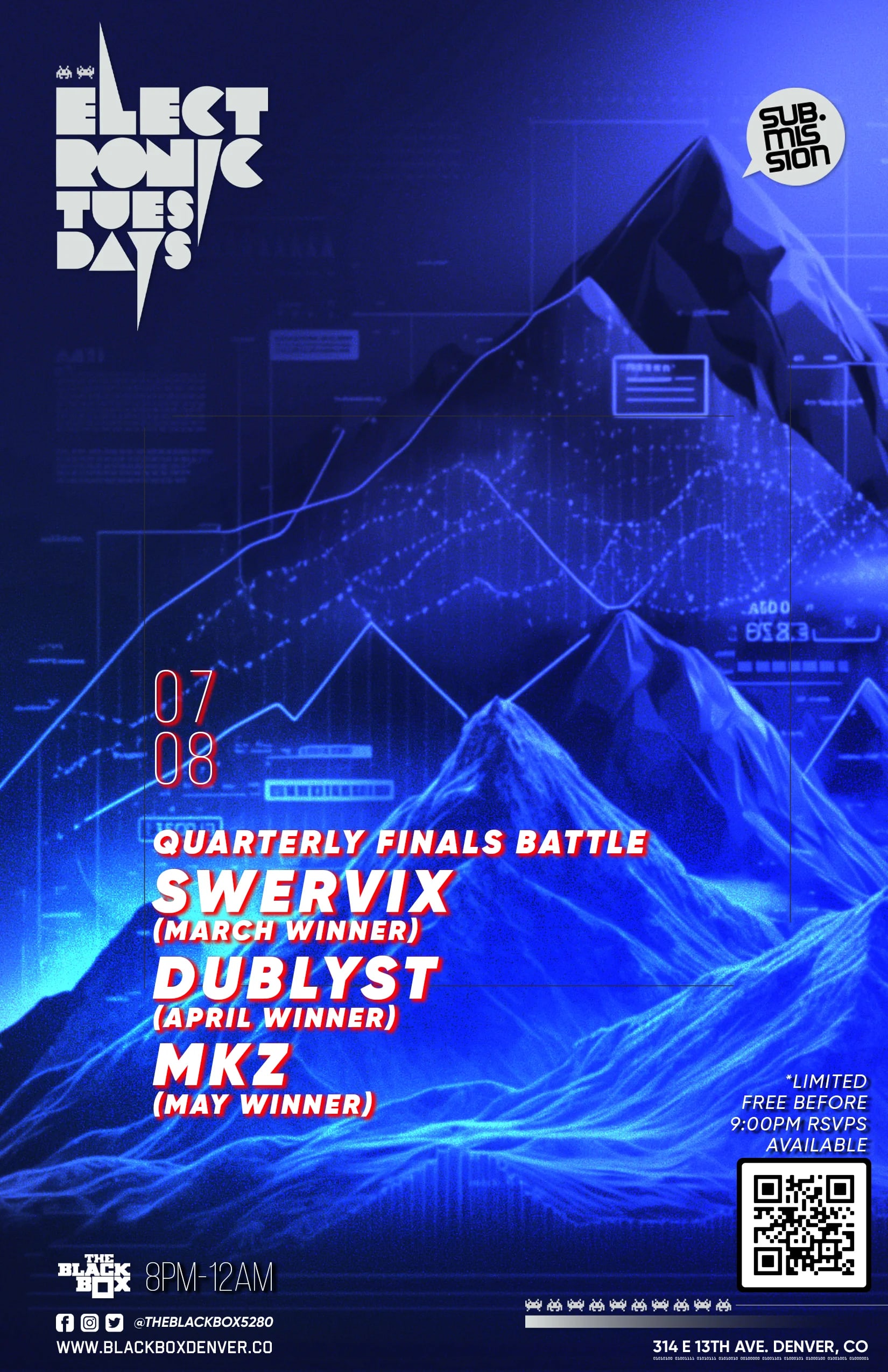 Sub.mission Electronic Tuesdays: Quarterly Finals Battle - Swervix, Dublyst, MKZ