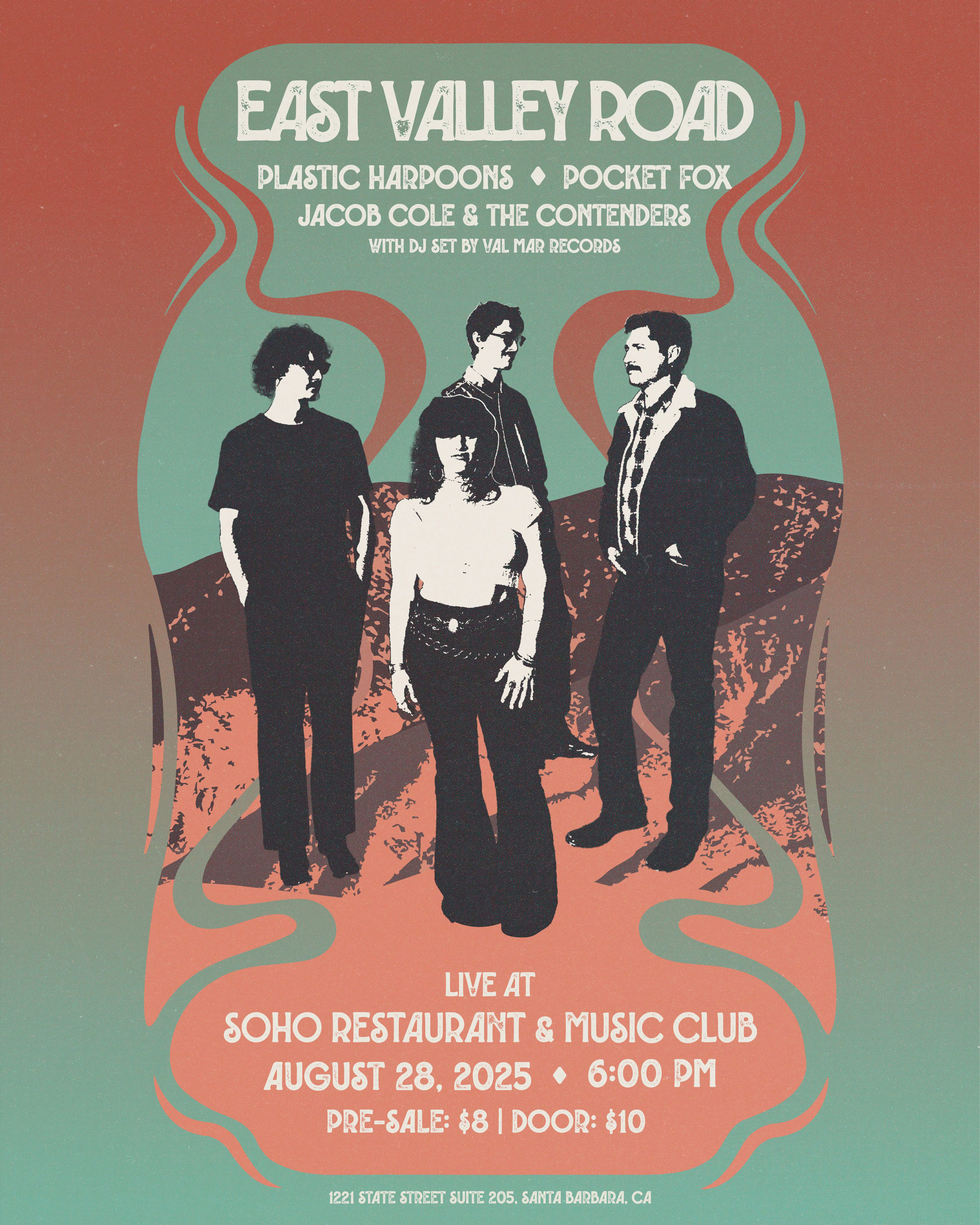 East Valley Road with Plastic Harpoons, Pocketfox, Jacob Cole & the Contenders, and Val-Mar Records