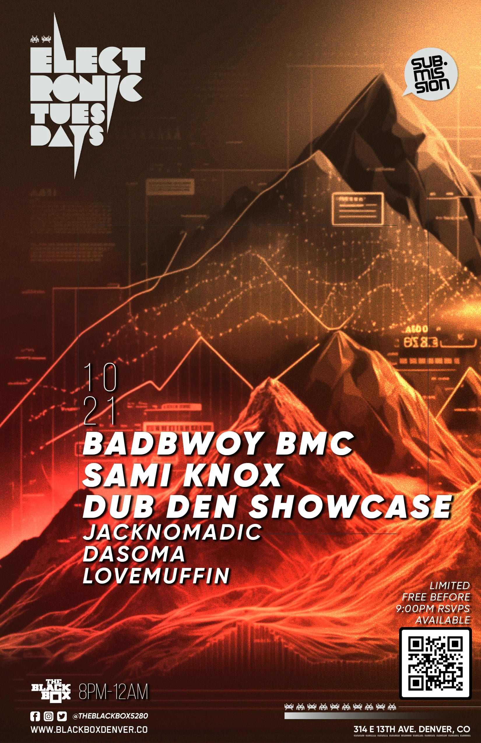 Sub.mission Electronic Tuesdays: Badbwoy BMC, Sami Knox, Dub Den Showcase. Weekly DJ Battle - JackNomadic, Dasoma, lovemuffin