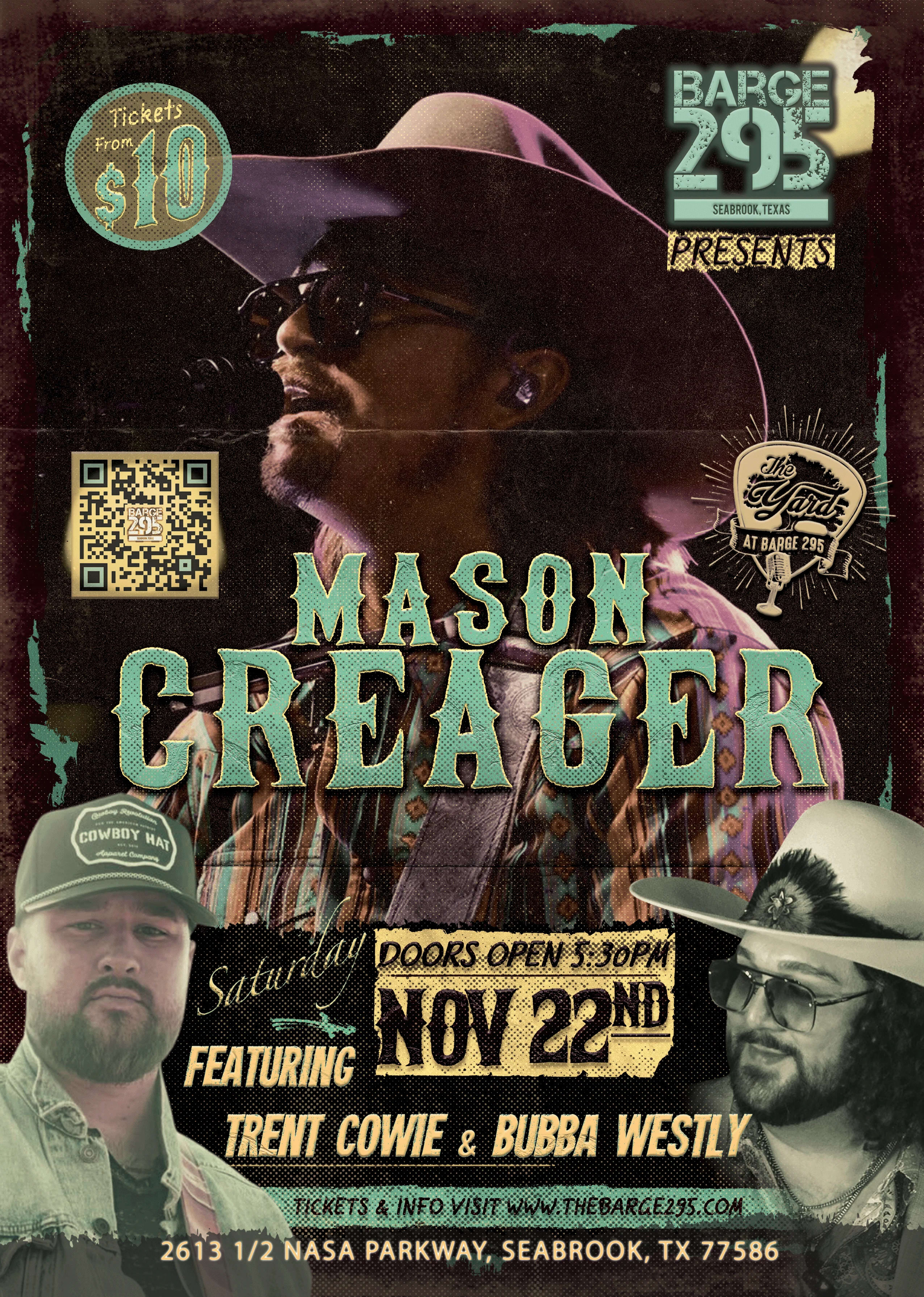 Mason Creager w Trent Cowie & Bubba Westly In The Yard At Barge 295