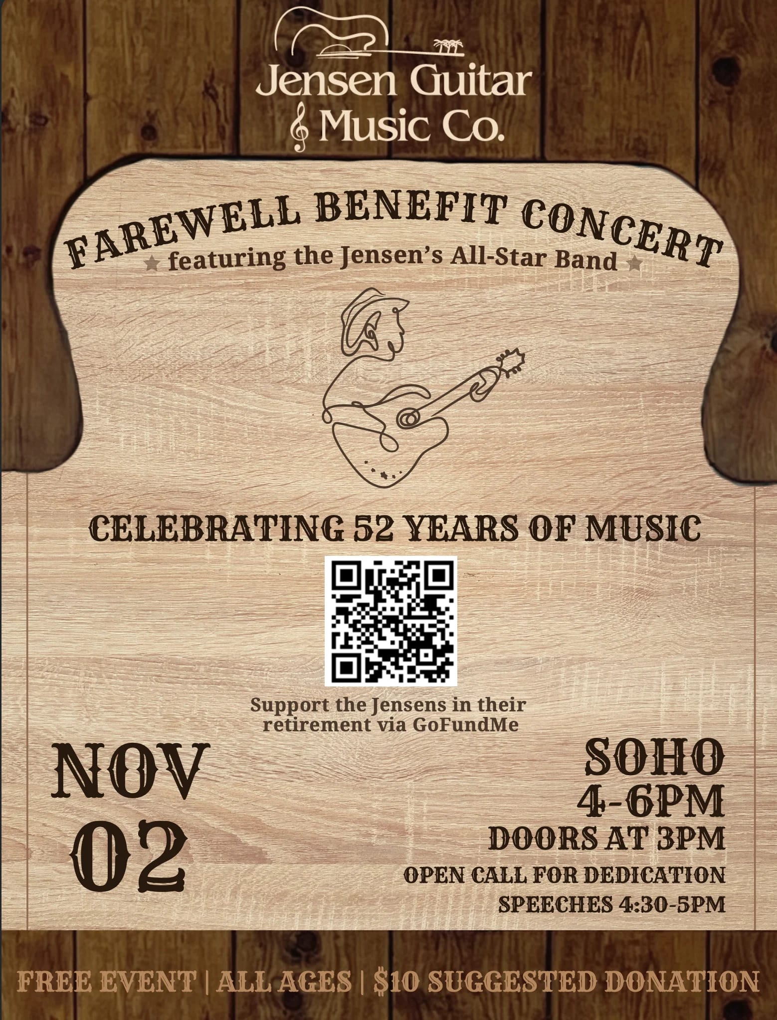 Jensen Guitar Music Co. Farewell Benefit Concert