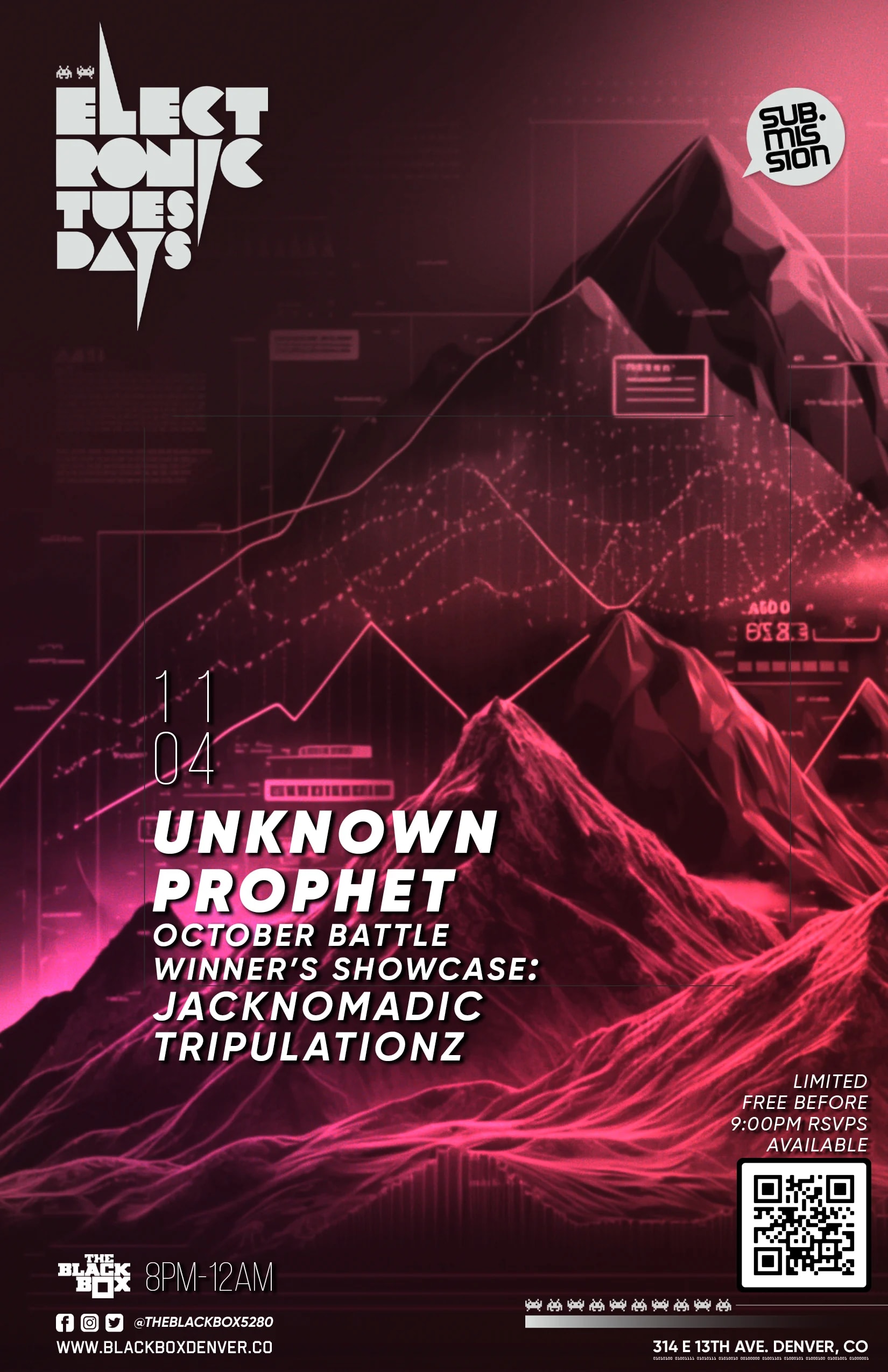 Sub.mission Electronic Tuesdays: Unknown Prophet w/ October Battle Winner's Showcase - JackNomadic & Tripulationz
