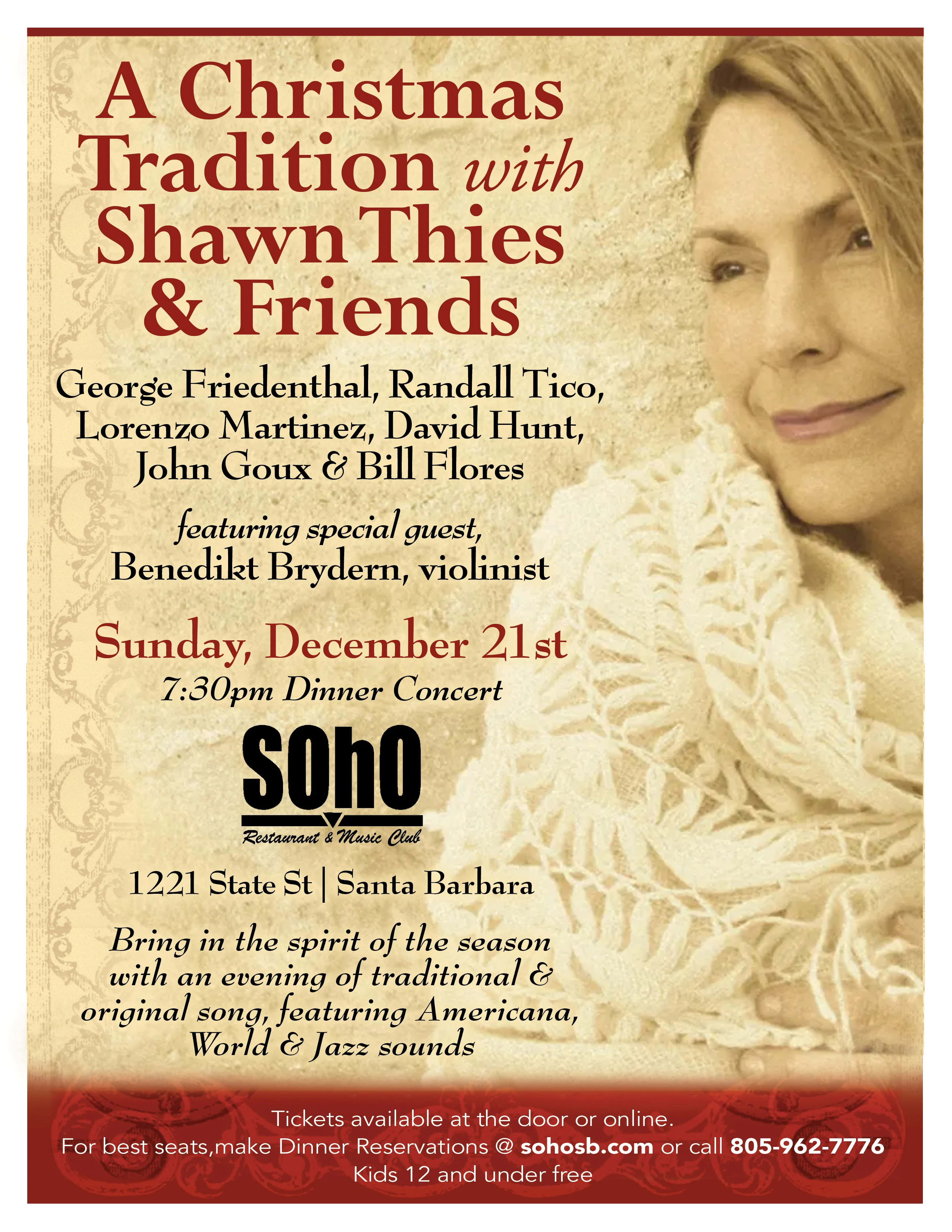 A Christmas Tradition with Shawn Thies & Friends featuring Americana and Jazz sounds