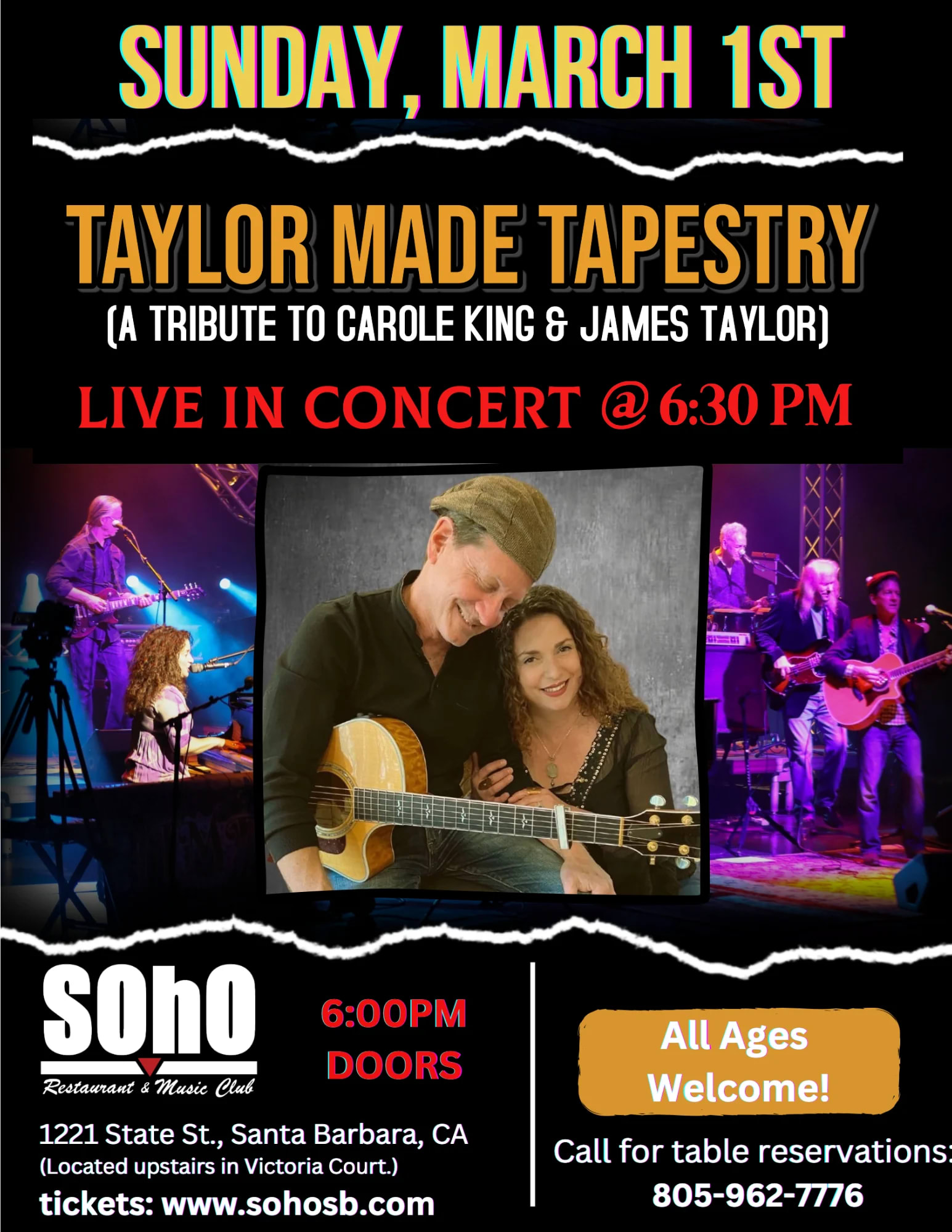 Taylor Made Tapestry: A Tribute to Carole King & James Taylor