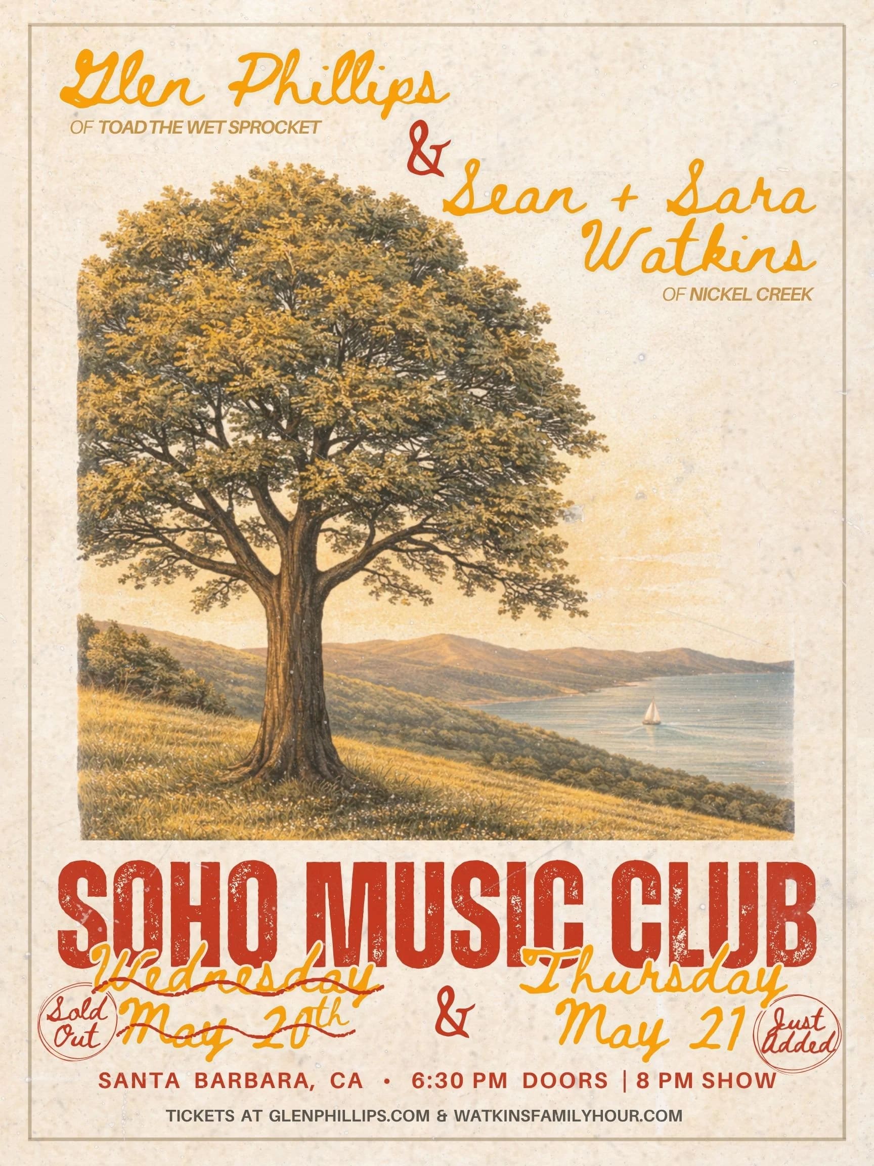 **SOLD OUT** Glen Phillips and Sean & Sara Watkins (NIGHT 1)