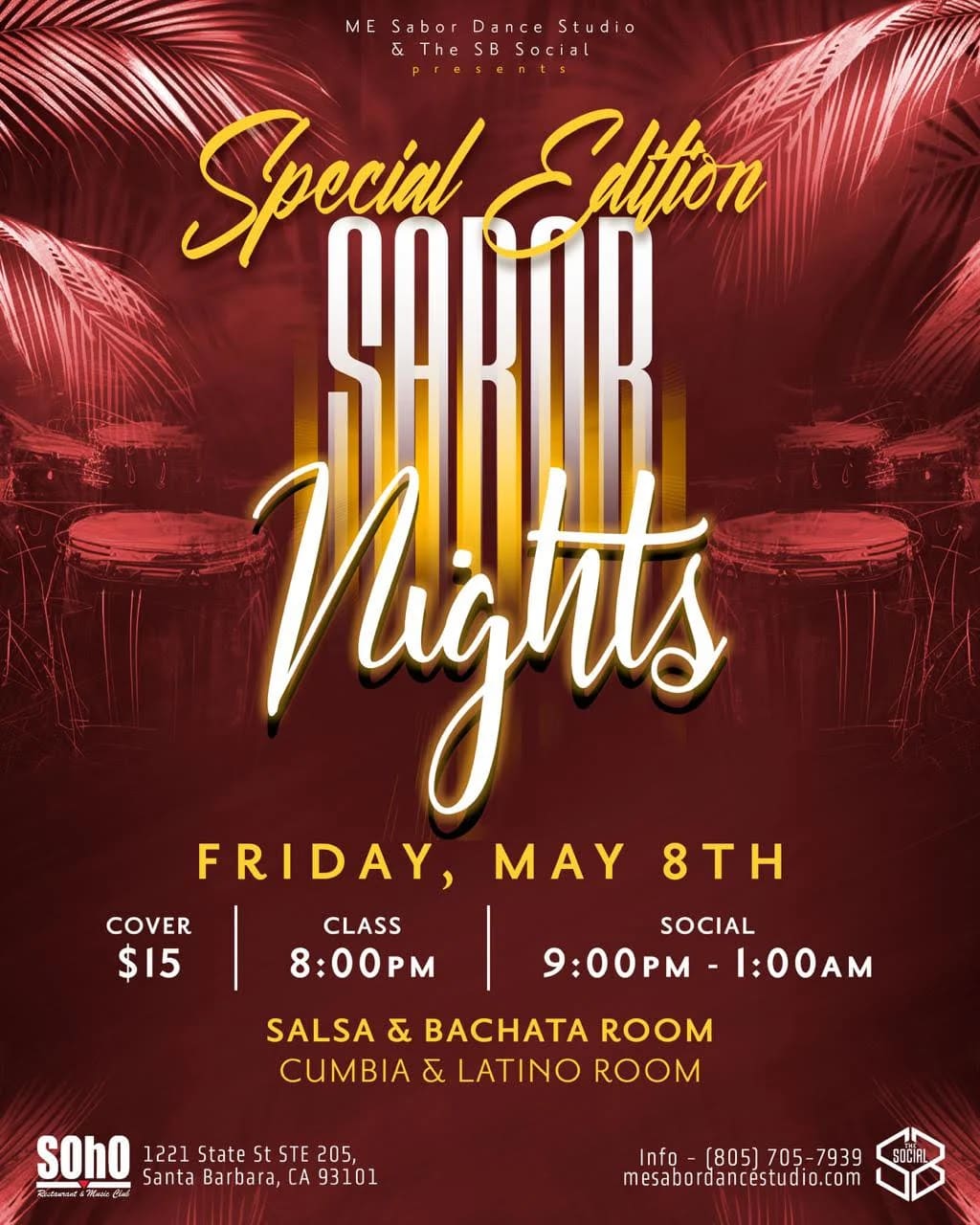 ME Sabor Dance Studio & The SB Social Present: Sabor Nights