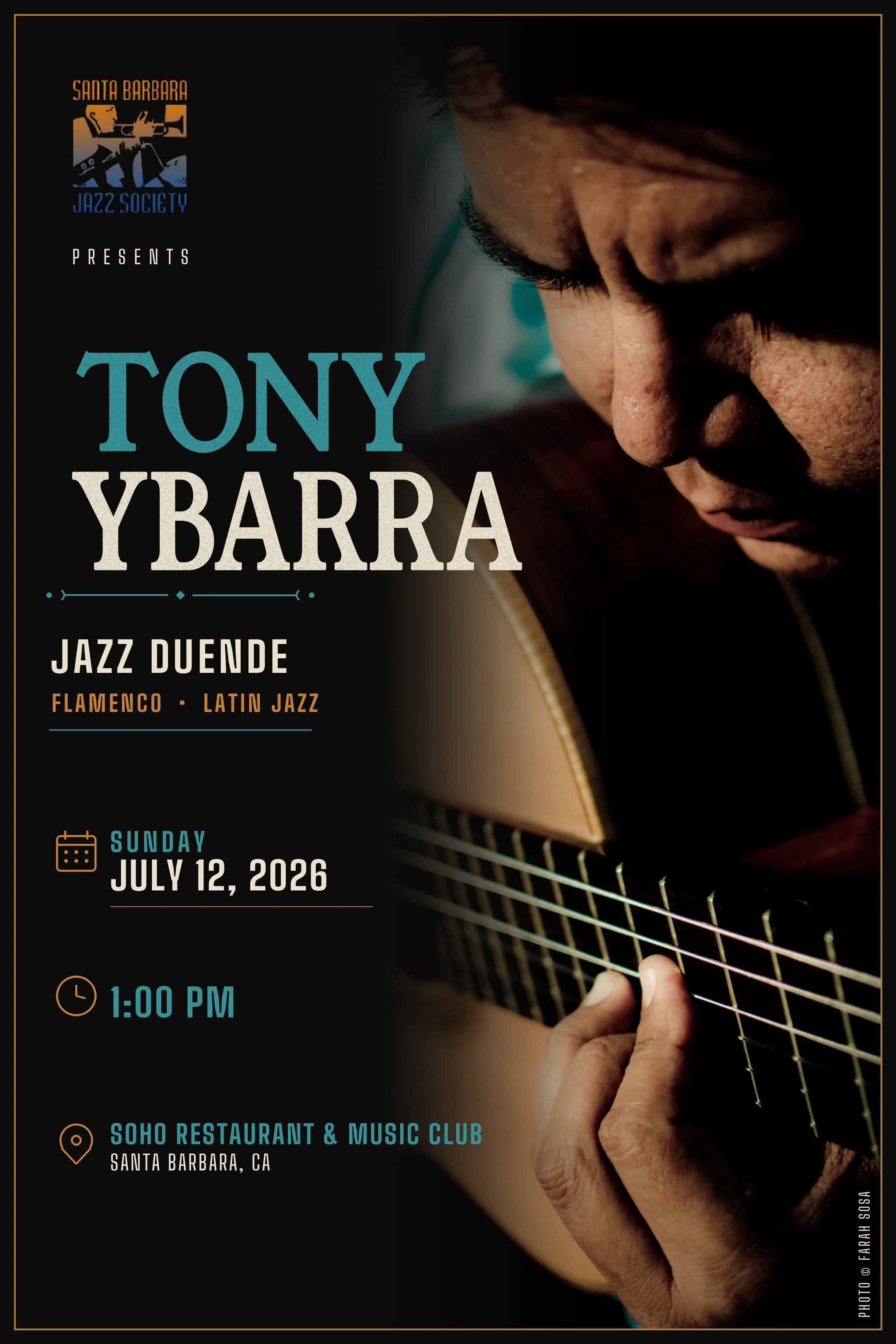 Santa Barbara Jazz Society Presents: Jazz Duende w/ Tony Ybarra