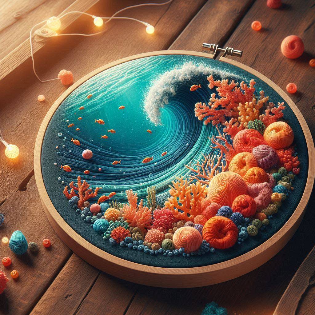 Bordado Marino con Puntos en 3D