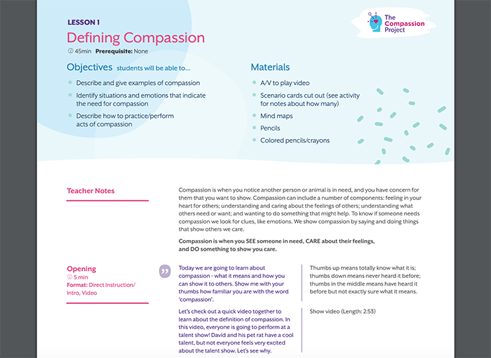The Compassion Project - Elementary Empathy Curriculum