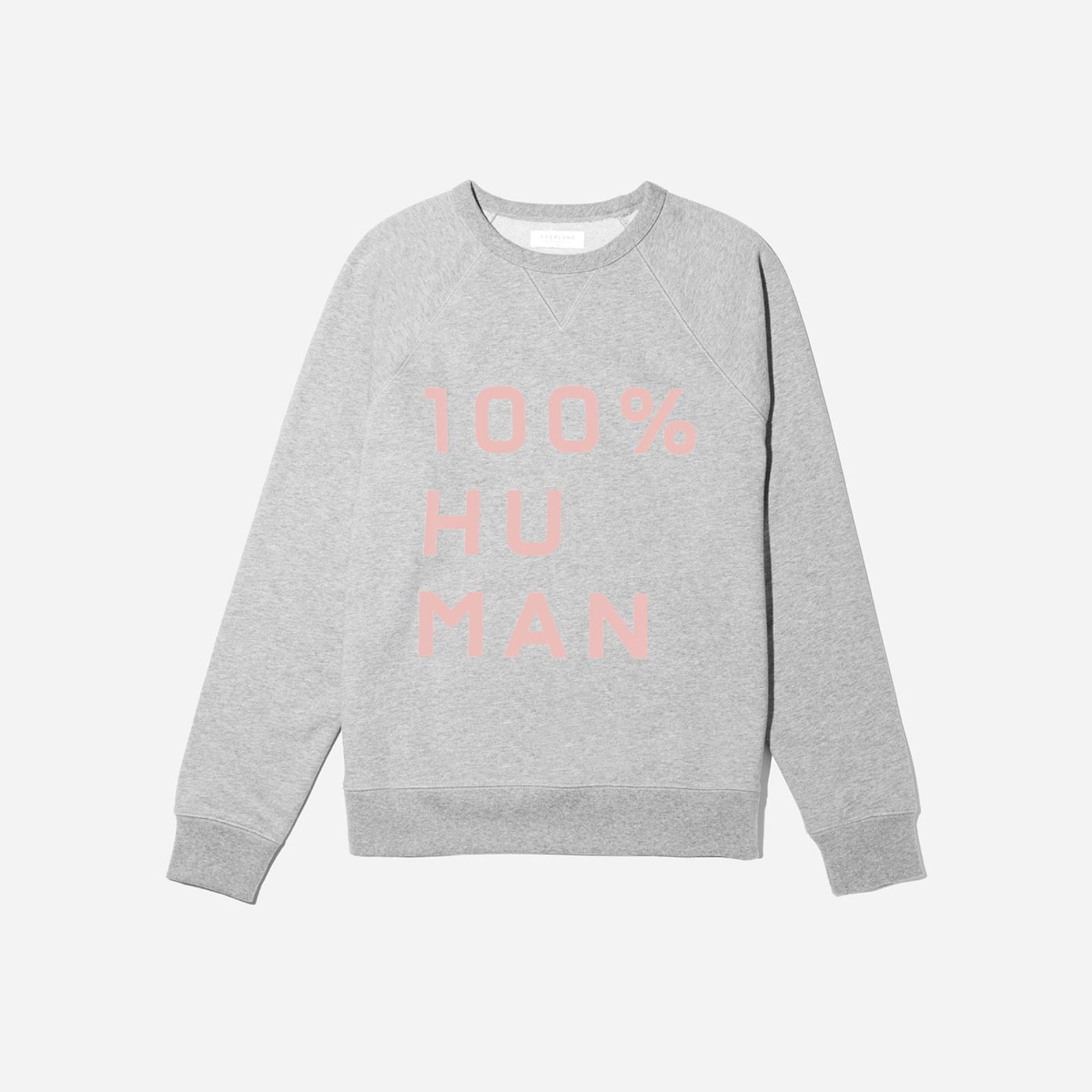 Women's 100% Human Woman Unisex French Terry Sweatshirt in Large Print