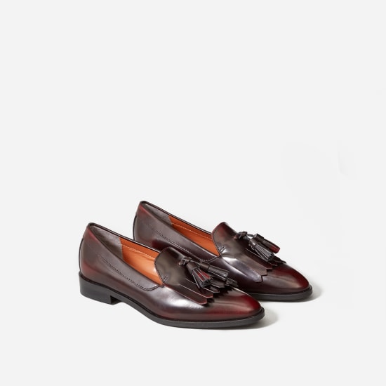 oxblood tassel loafers