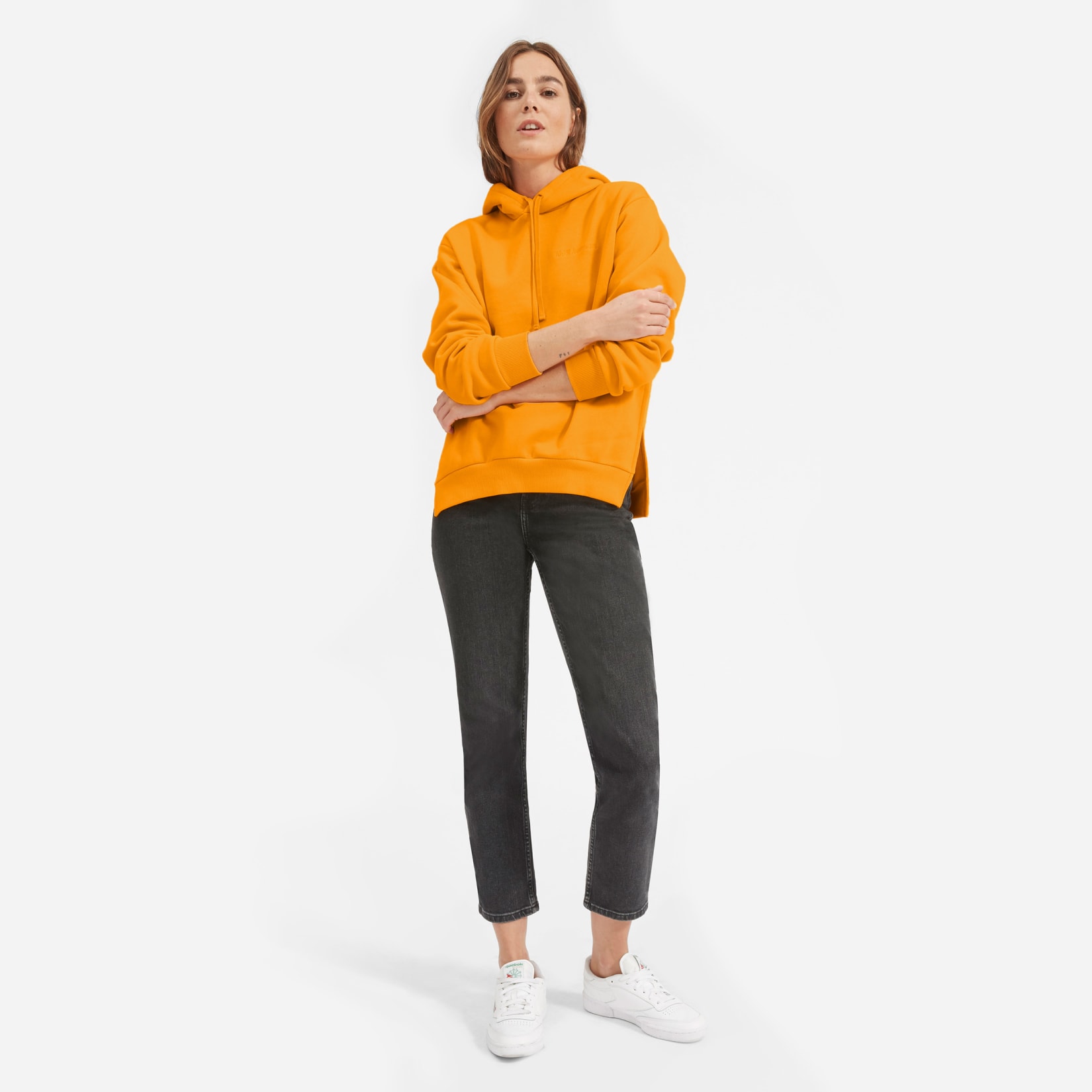 everlane oversized fleece hoodie review