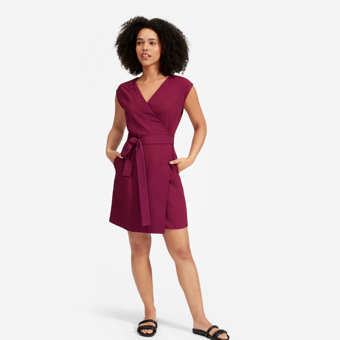 short sleeve mini wrap dress