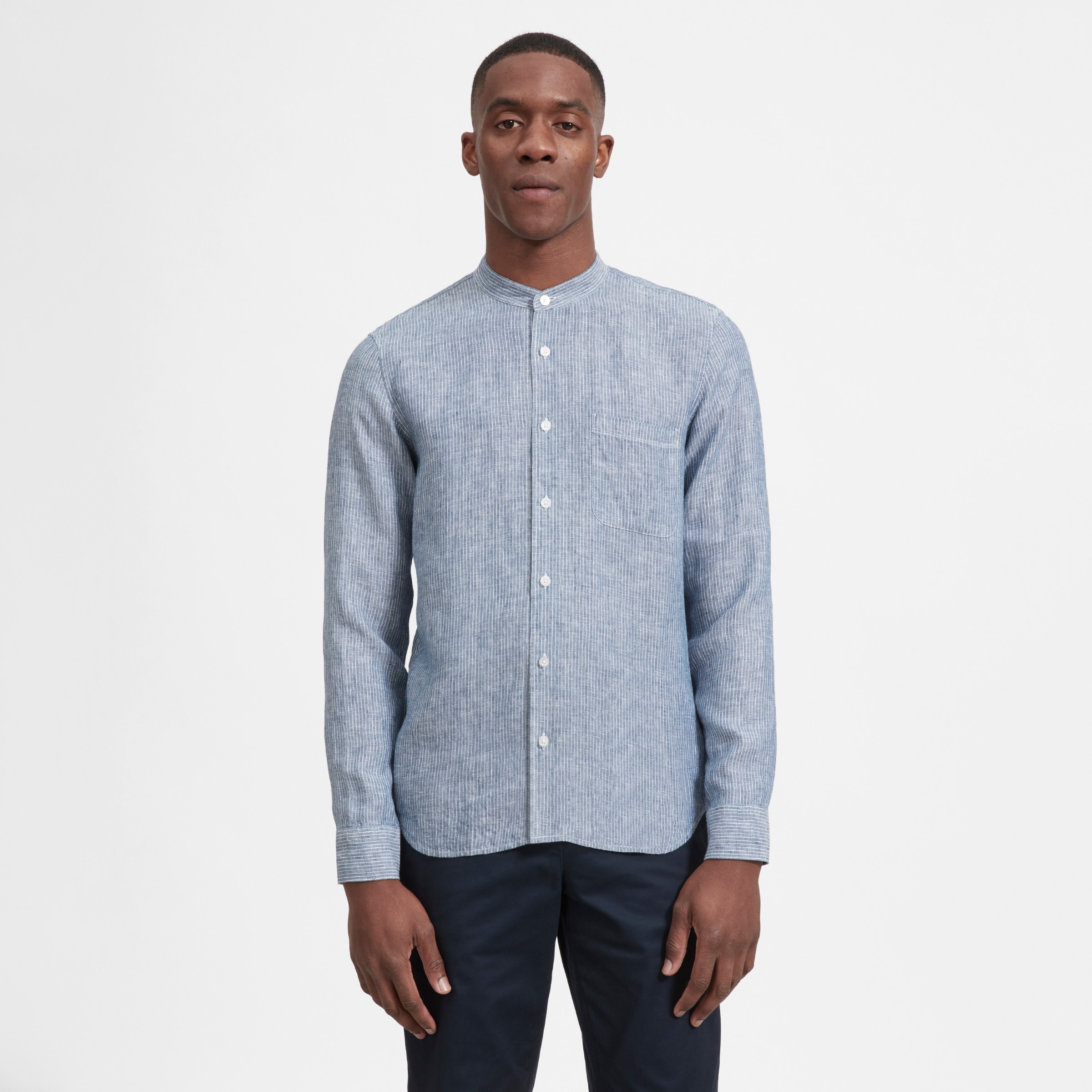 The Linen Band Collar Shirt Everlane