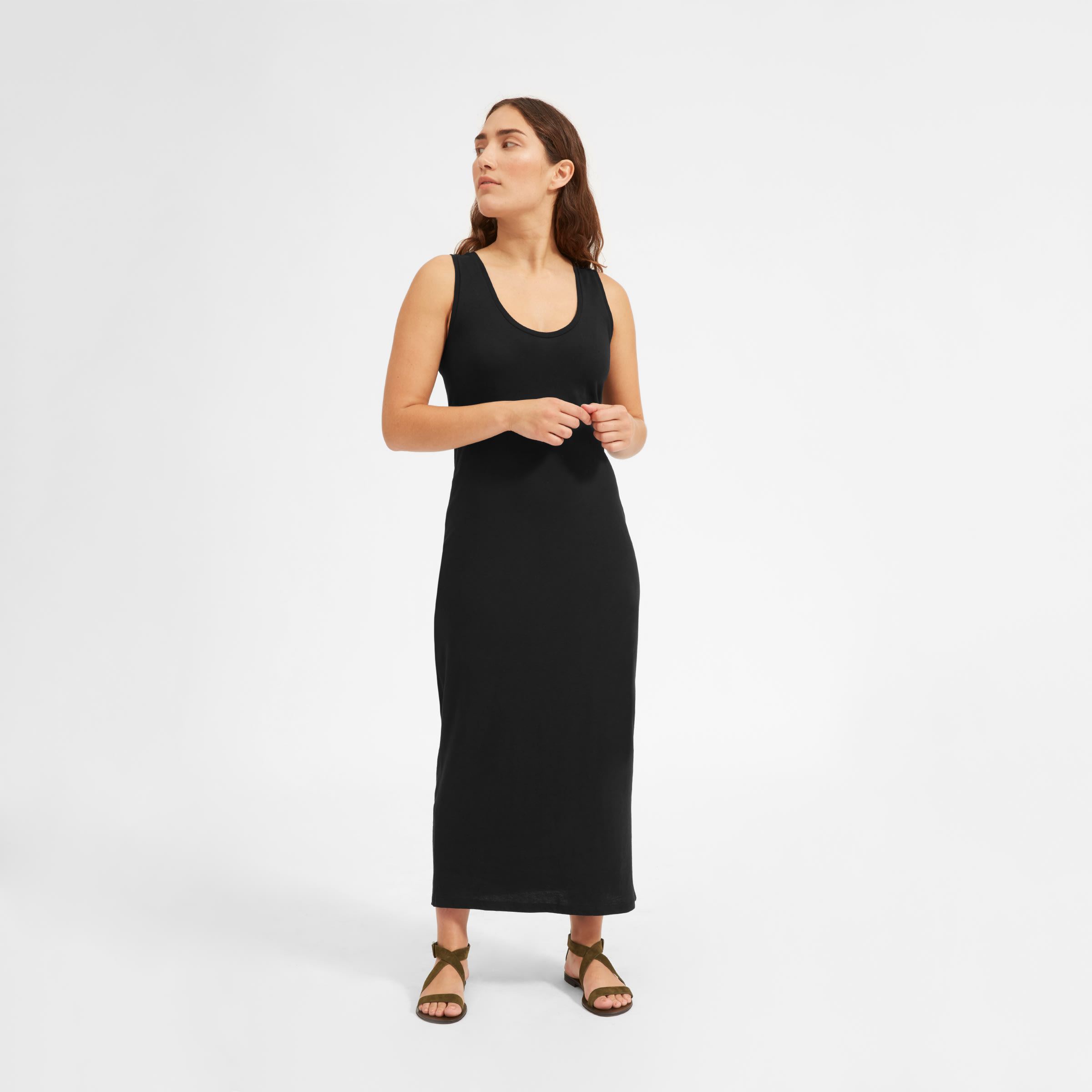 Long Black Cotton Dress