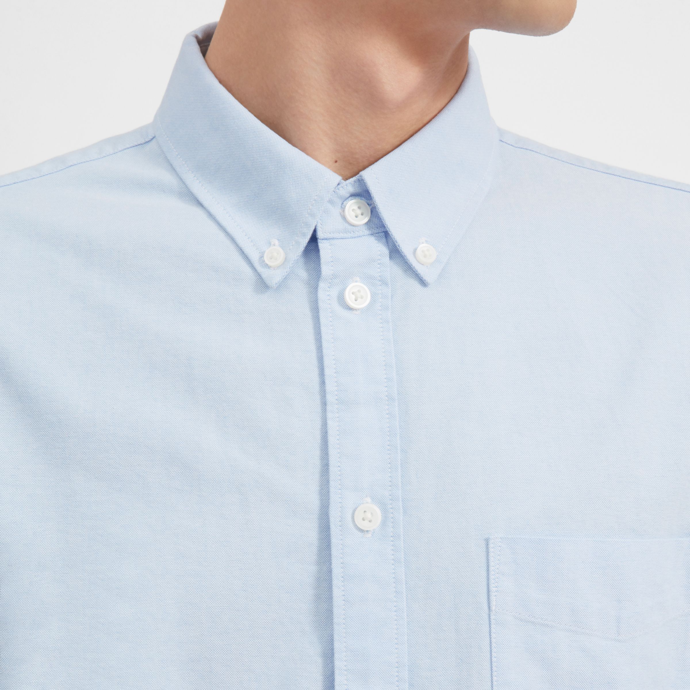 Le Original' Blue Contrast Collar Oxford Shirt