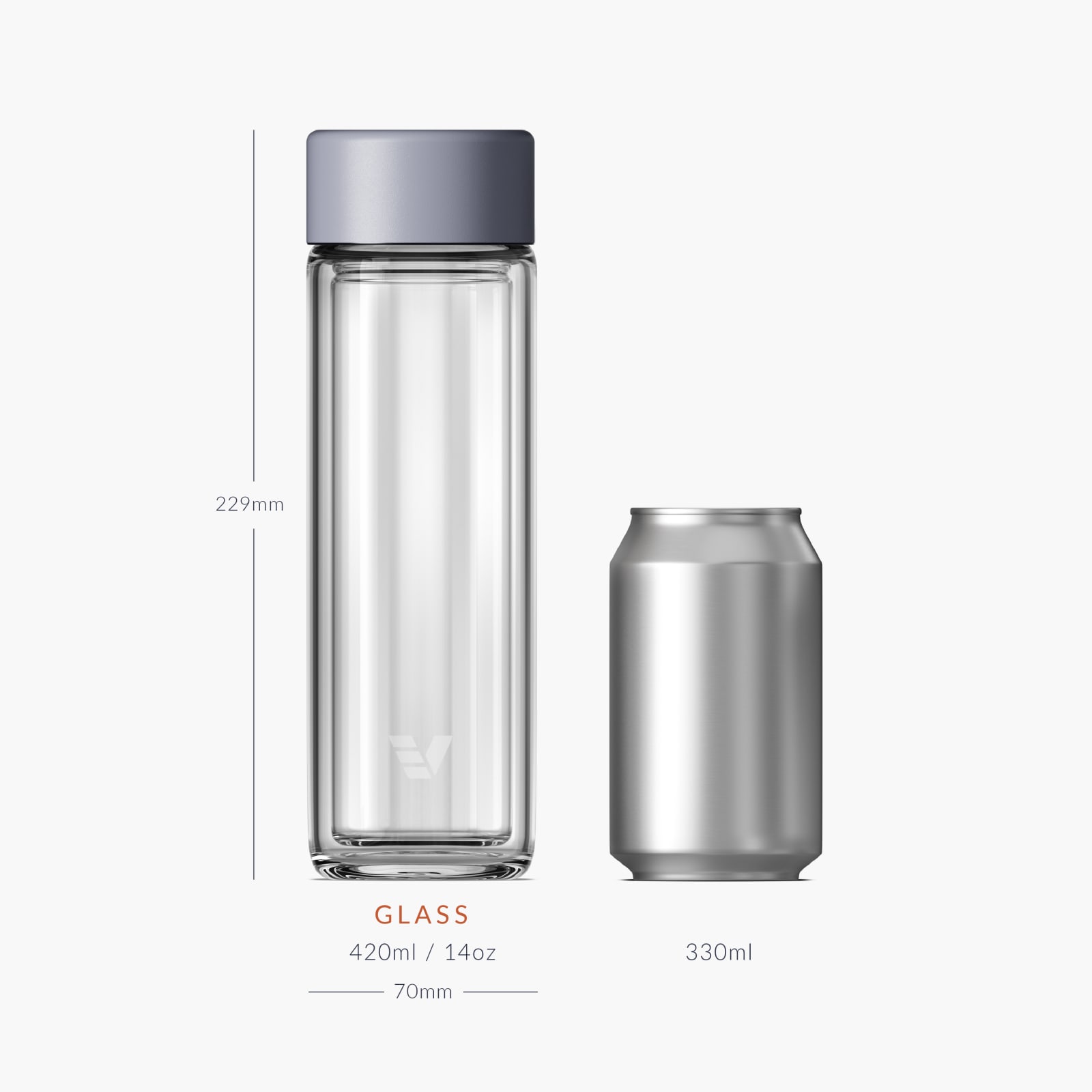 Ever Vessel Glass Multi Lilac Size Comparison