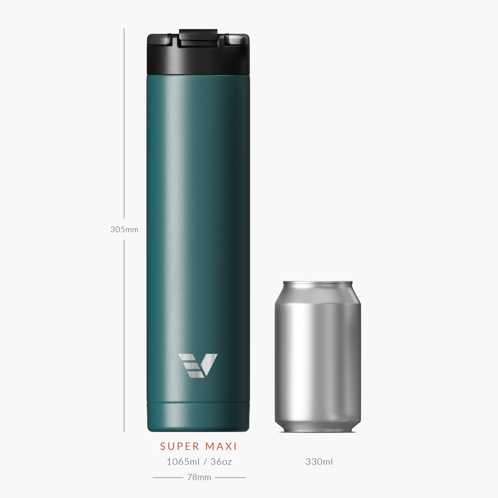 Ever Vessel Super Maxi Teal Size Comparison