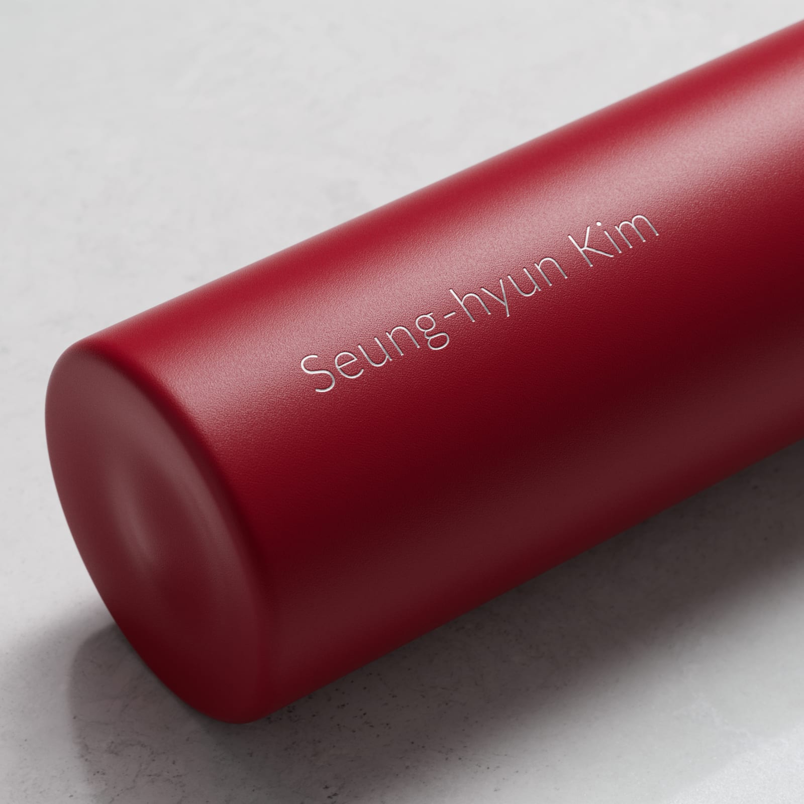 Personalized Ever Vessel Mini Red Water bottle laser engraved with a name Seung-hyun Kim