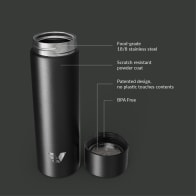 Ever Vessel Mini stainless steel water bottle key features - Black Sand