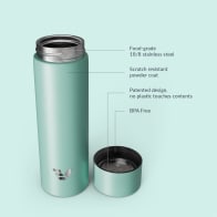 Ever Vessel Mini stainless steel water bottle key features - Mint