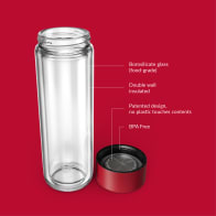 Ever Vessel Glass Multi stainless steel water bottle key features Red