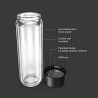 Ever Vessel Glass Multi stainless steel water bottle key features Black Sand