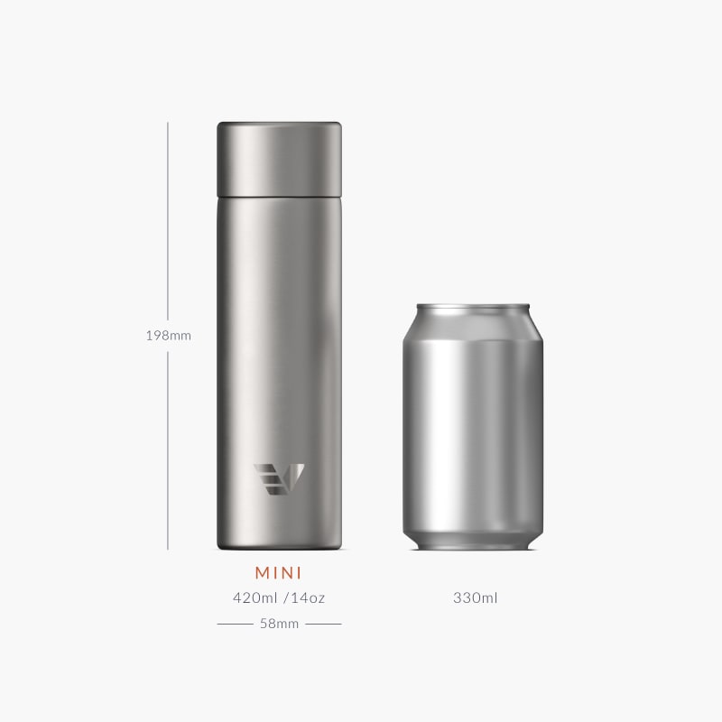 Ever Vessel Mini Plain Stainless Size Comparison