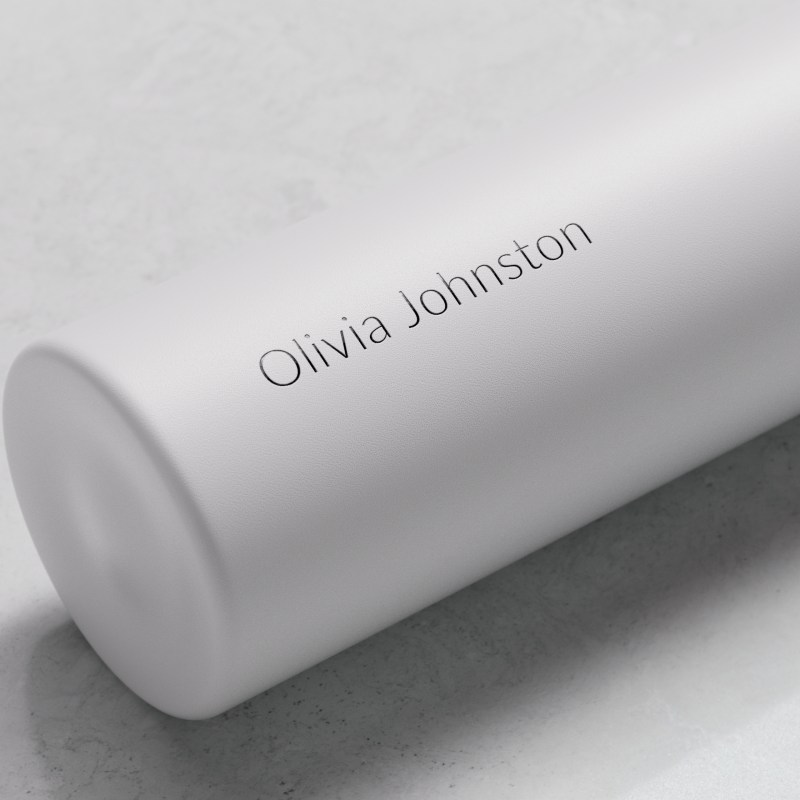 Personalized Ever Vessel Mini White Sand Water Bottle with laser engraved name on the side