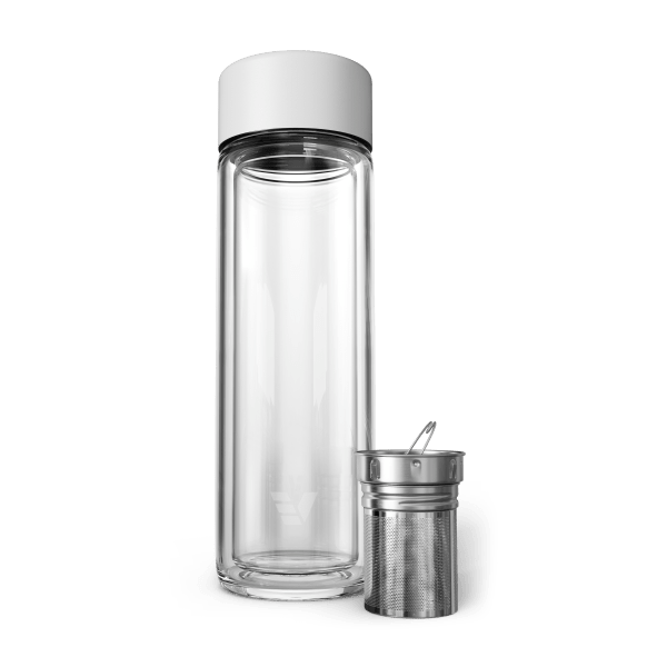 Ever Vessel Glass Multi White Sand with Tea Infuser