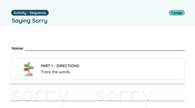 Interactive Worksheet: Saying Sorry