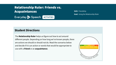 Lesson Plan Using The Relationship Ruler Everyday Speech