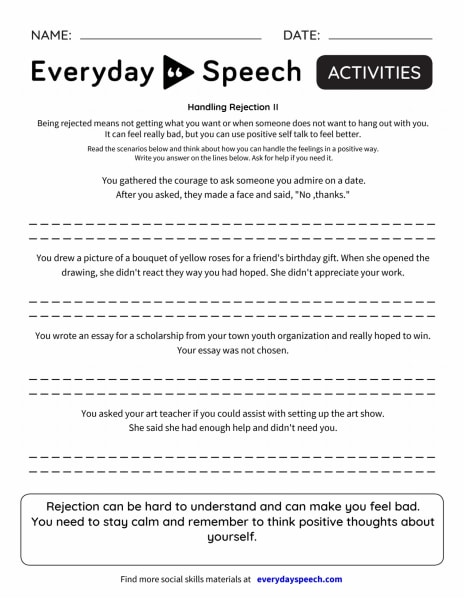Rejection Worksheet Pdf – Worksheets – AXZDY