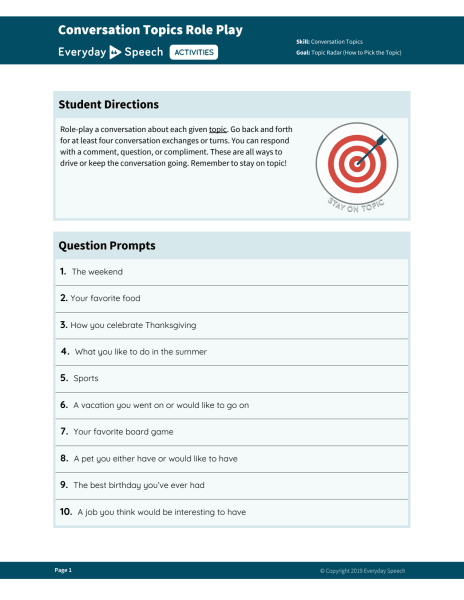 Lesson Plans To Teach Children Conversation Topics