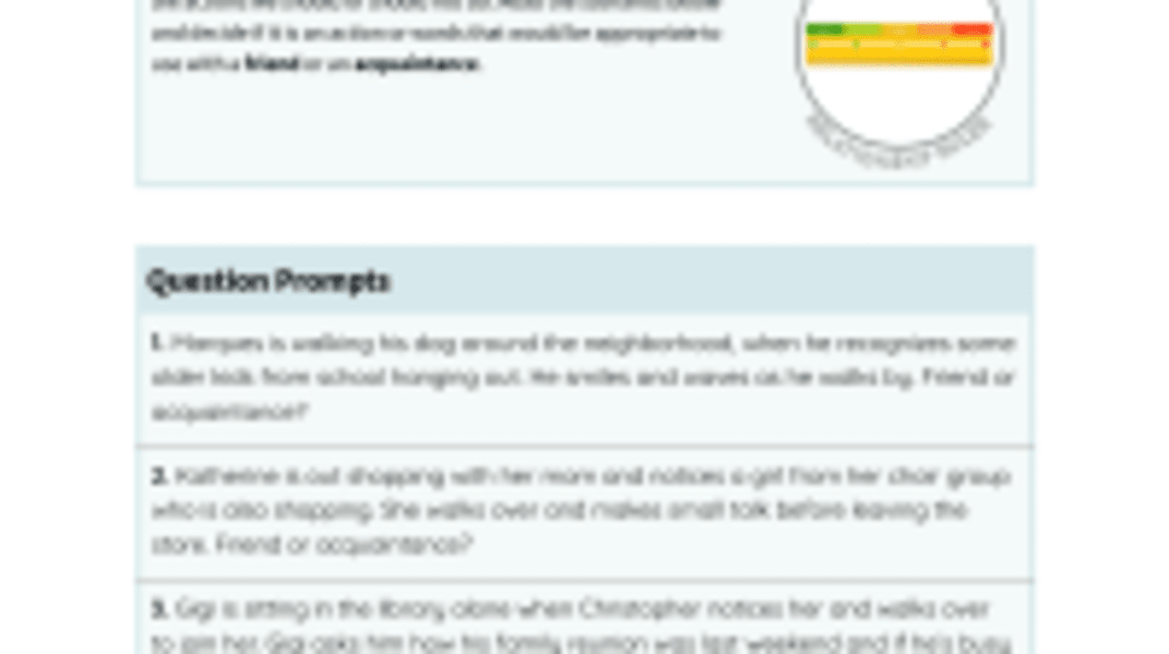 Lesson Plan Using The Relationship Ruler Everyday Speech