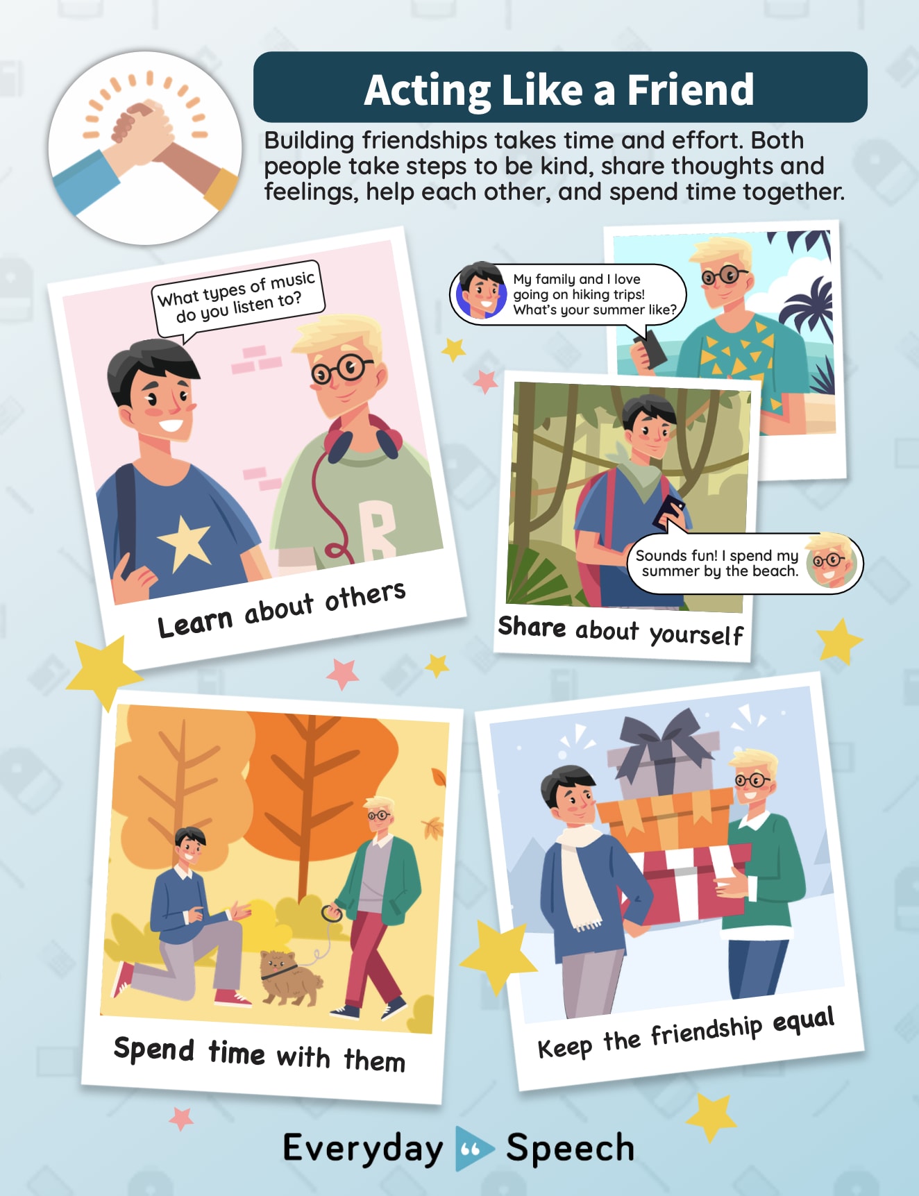 Middle School Acting Like a Friend Visual Goal Poster | Everyday Speech