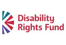 DRF's logo with three colorful rays