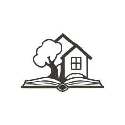 Logo of House Publishing featuring a simple black-and-white illustration of an open Bible with a house and a tree rising from its pages.