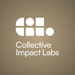 Collective Impact Labs logo featuring abstract geometric shapes above the organization name on a gradient gold background.