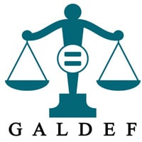 GALDEF logo scales of justice